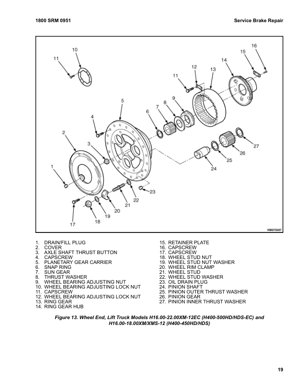 Hyster H400HD-EC, H450HD-EC, H450HDS-EC, H500HD-EC Container Handler C214 Series Repair Manual (EU) Workshop Guide