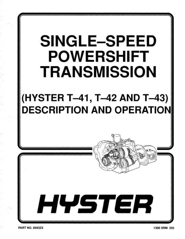 Hyster H40XL, H50XL, H60XL Forklift Truck A177 Series Service Repair Manual (USA) Workshop Guide