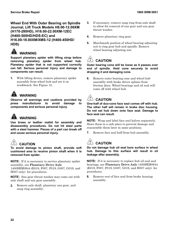 Hyster H450HD-EC, H500HD-EC Forklift Trucks D214 Series Repair Manual Workshop Guide