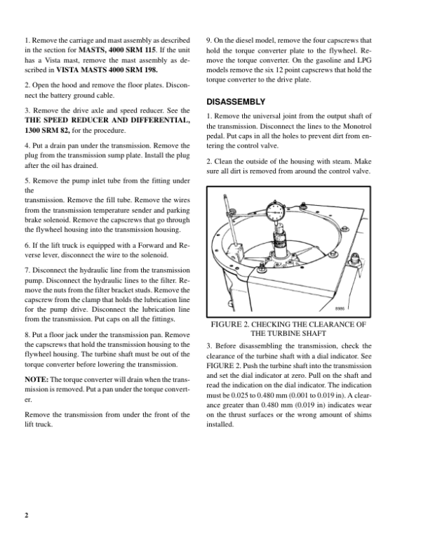 Hyster H60E, H70E, H80E, H100E, H110E Forklift Truck D005 Series Repair Manual (USA) Workshop Guide
