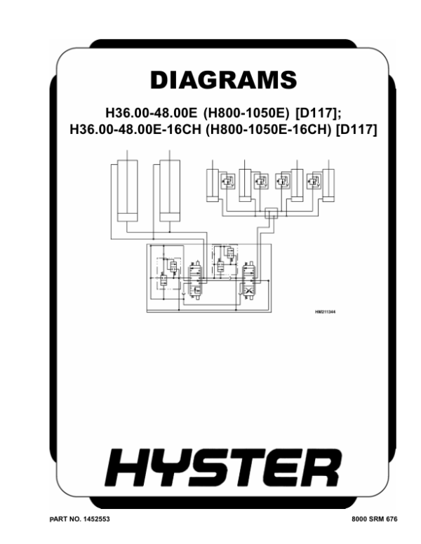 Hyster H800E, H880E, H970E, H1050E Forklift Truck D117 Series Repair Manual (USA) Workshop Guide