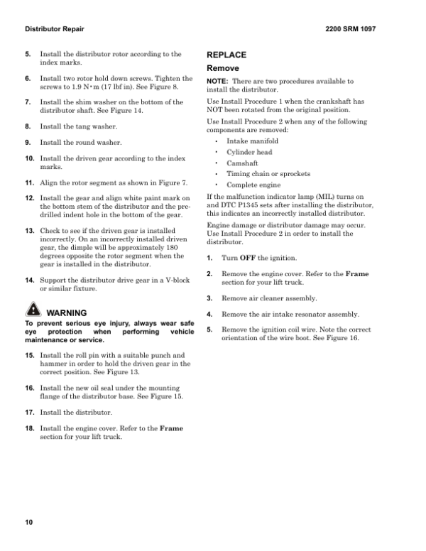 Hyster H80FT, H90FT, H100FT, H110FT, H120FT Forklift U005 Series Repair Manual Workshop Guide