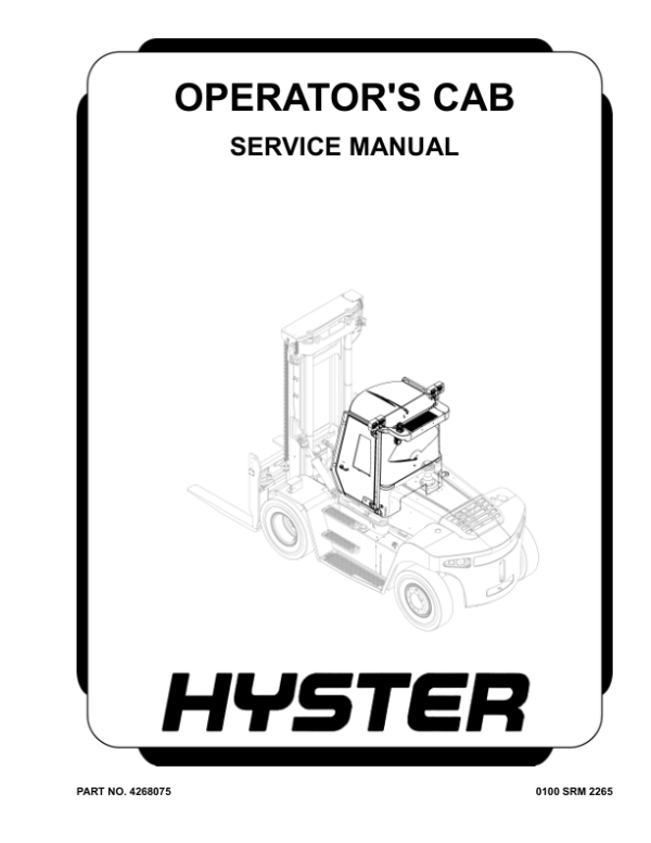 Hyster H8XD6, H9XD6, H10XD6, H10XDS6, H12XD6 Forklift P007 Series Repair Manual Workshop Guide