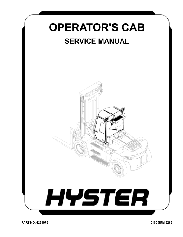 Hyster H8XD6, H9XD6, H10XD6, H10XDS6, H12XD6 Forklift P007 Series Repair Manual Workshop Guide