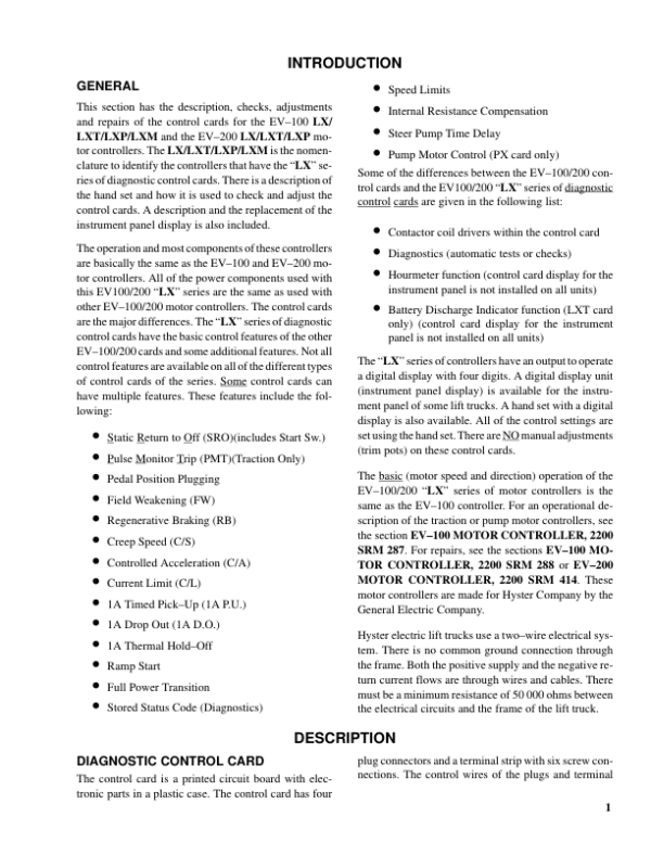 Hyster J1.60XMT, J1.80XMT, J2.00XMT Electric Forklift Truck D160 Series Repair Manual (EU) Workshop Guide