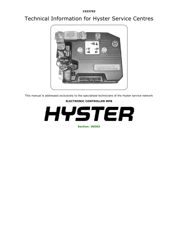 Hyster P1.6, P1.8, P2.0 Pedestrian Pallet Truck C437 Series Service Repair Manual Workshop Guide