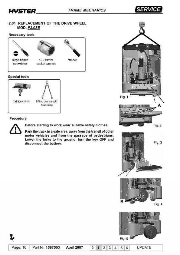 Hyster P2.0SE Lift Truck A978 Series Repair Manual Workshop Guide