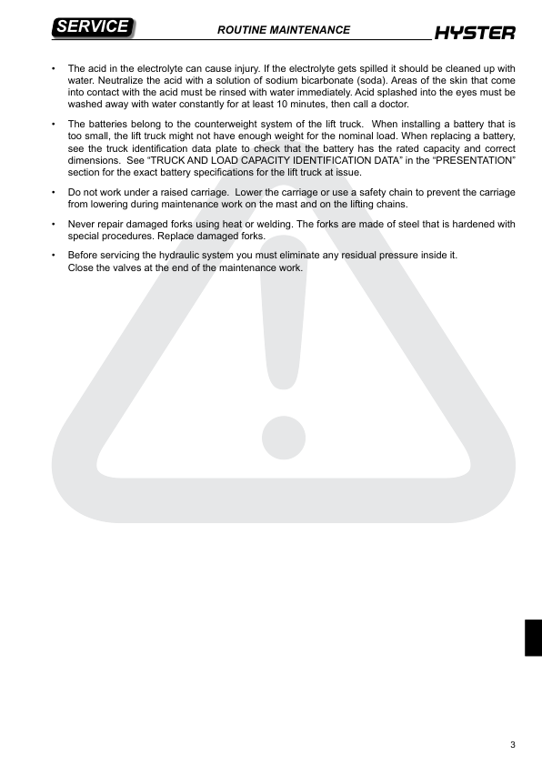 Hyster RS1.6N High Lift Stacker C450 Series Repair Manual (EU) Workshop Guide