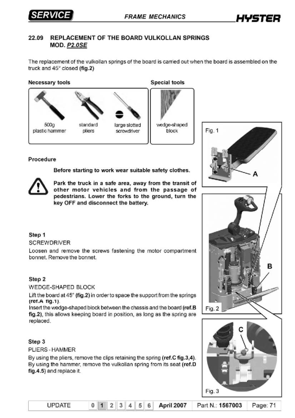Hyster S1.2S, S1.5S Stacker C442 Series Repair Manual Workshop Guide