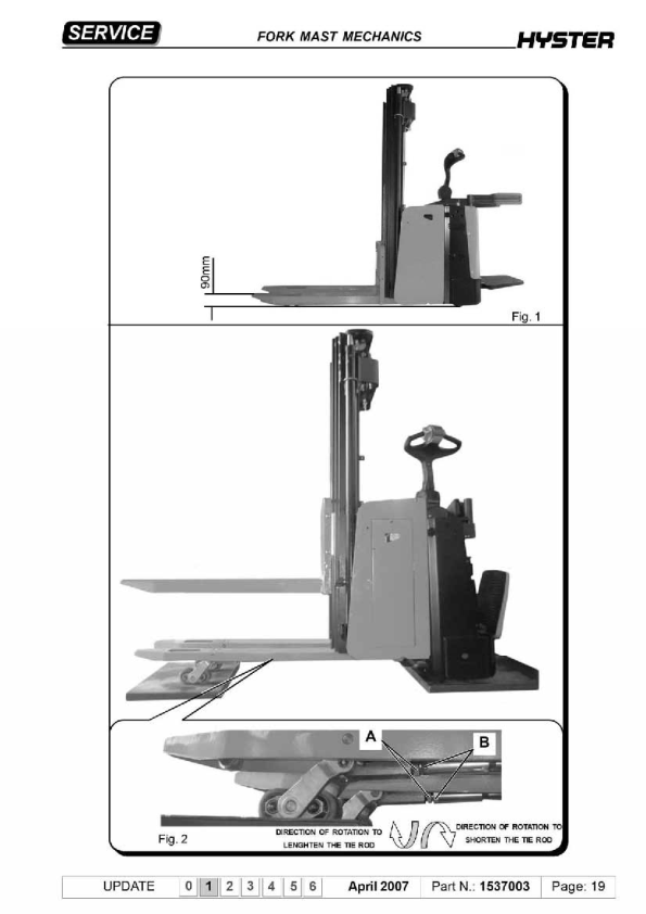 Hyster S1.2S, S1.5S Stacker C442 Series Repair Manual Workshop Guide