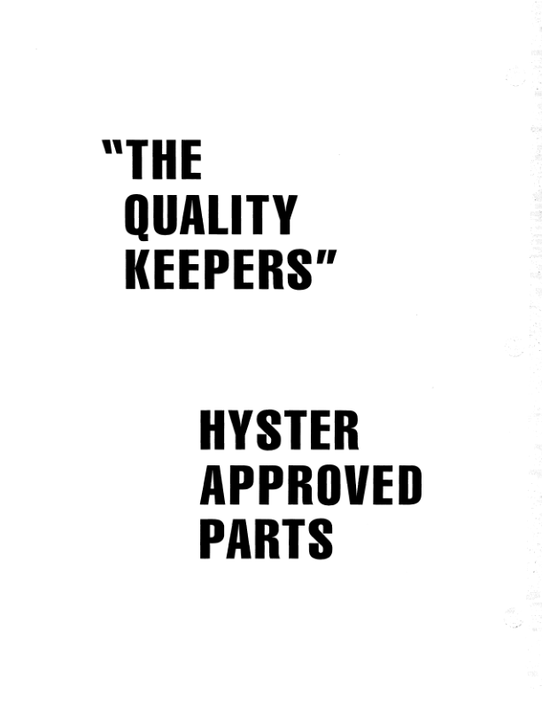 Hyster S40XL, S50XL, S60XL Diesel & LPG ForkLift Truck B187 Series Repair Manual (USA) Workshop Guide