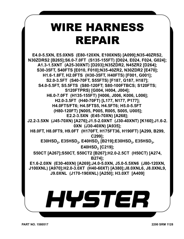 Hyster S50CT Lift truck B267 Series Repair Manual Workshop Guide