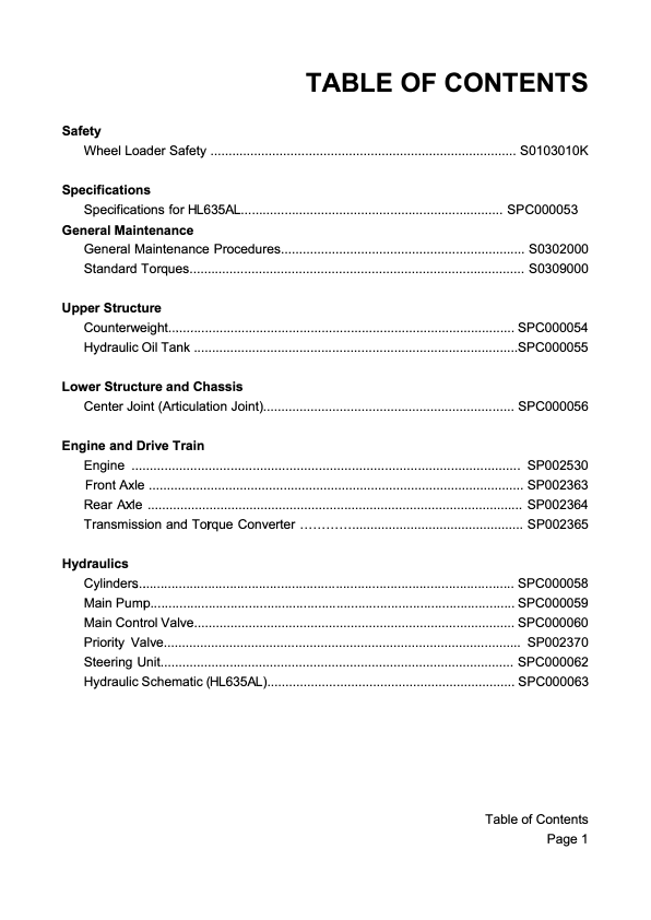 Hyundai HL635AL Wheel Loaders Service Repair Manual Workshop Guide