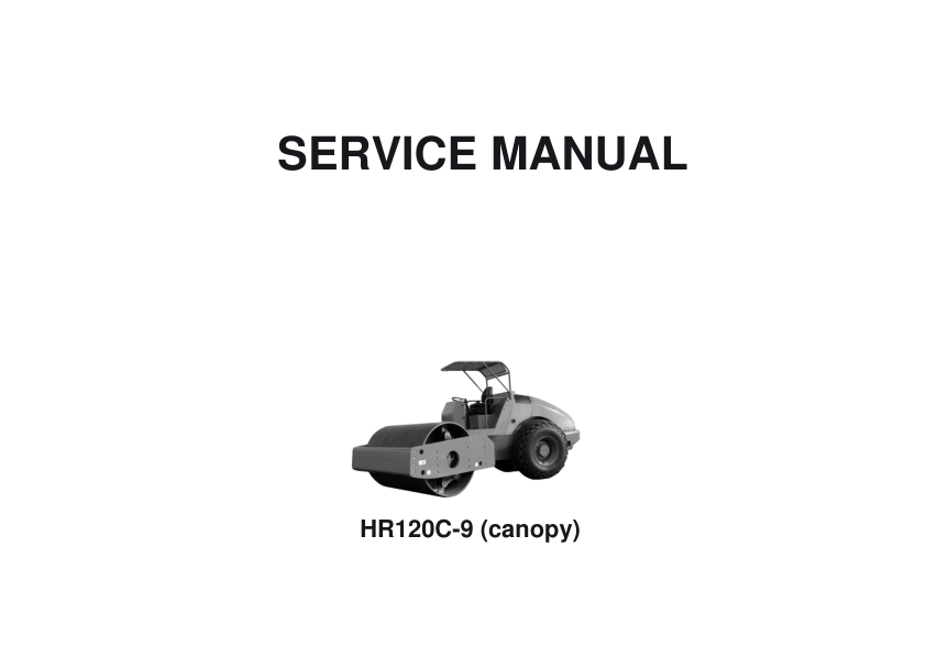 Hyundai HR120C-9 (Canopy) Road Rollers Service Repair Manual Workshop Guide