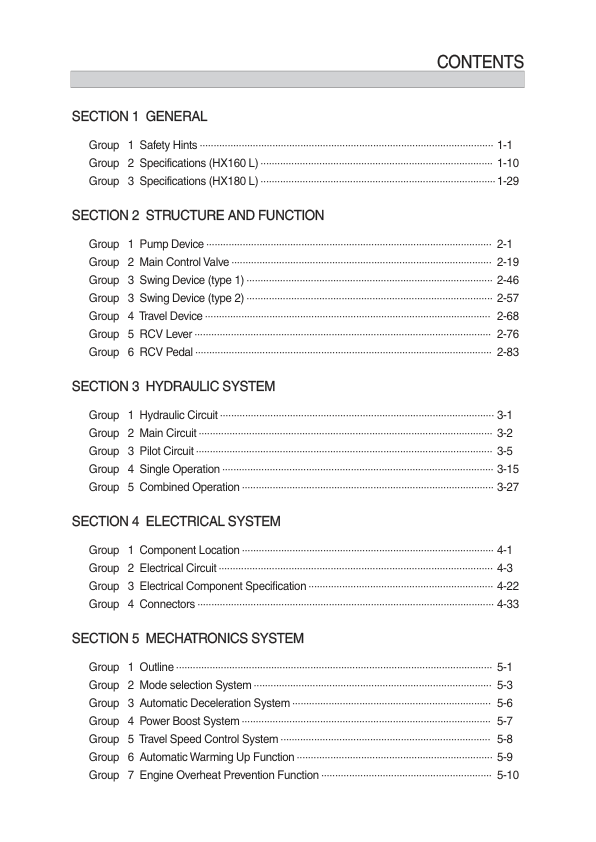 Hyundai HX160 L, HX180 L Crawler Excavator Service Repair Manual Workshop Guide