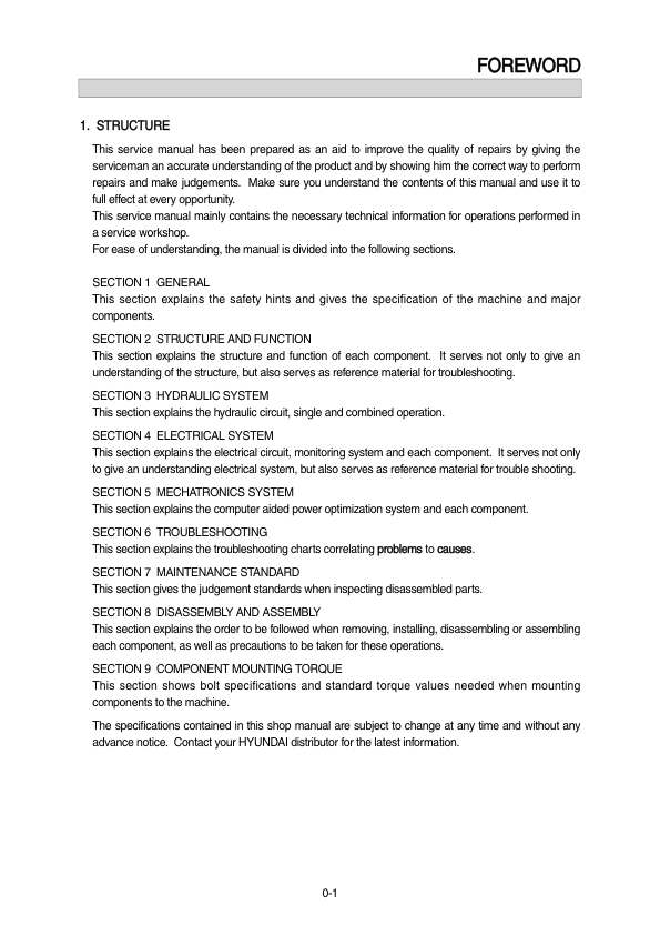 Hyundai R290LC-7A Crawler Excavator Service Repair Manual Workshop Guide