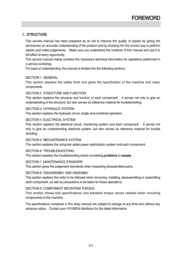 Hyundai R80-7A Crawler Excavator Service Repair Manual Workshop Guide