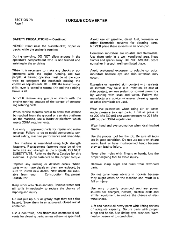 Komatsu Dresser TD7G, TD8G, 100G, 125G Dozer Service Repair Manual Workshop Guide
