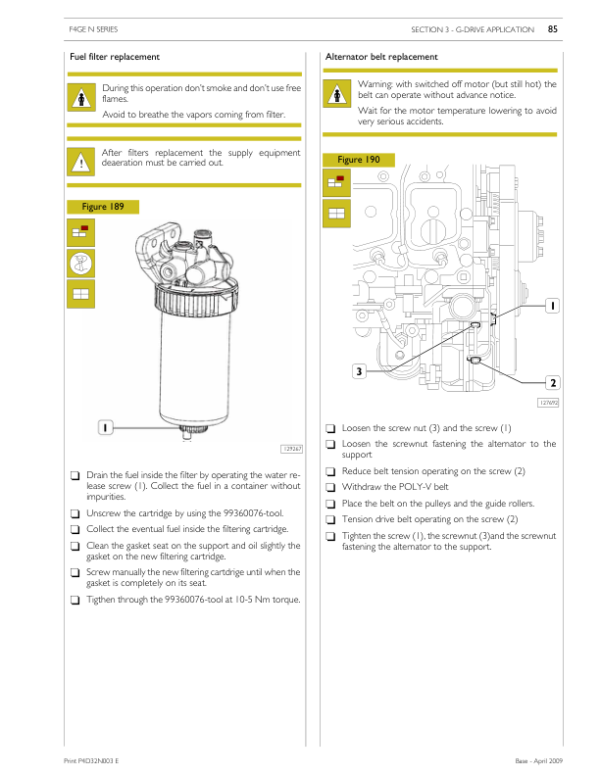 Iveco N45, N67 Tier 3 NEF Series Engine Repair Manual Workshop Guide