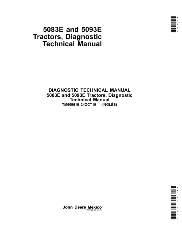 John Deere 5083E, 5093E Tractors Service Repair Manual (Turkey only) Workshop Guide