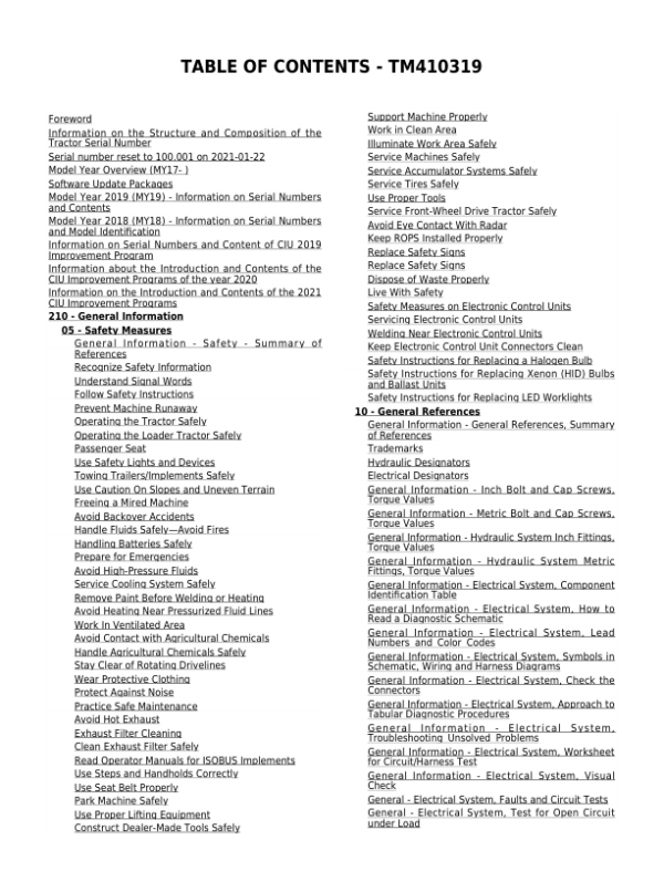 John Deere 6110R, 6120R, 6130R, 6135R Tractors Repair Manual (MY18 – ) Workshop Guide