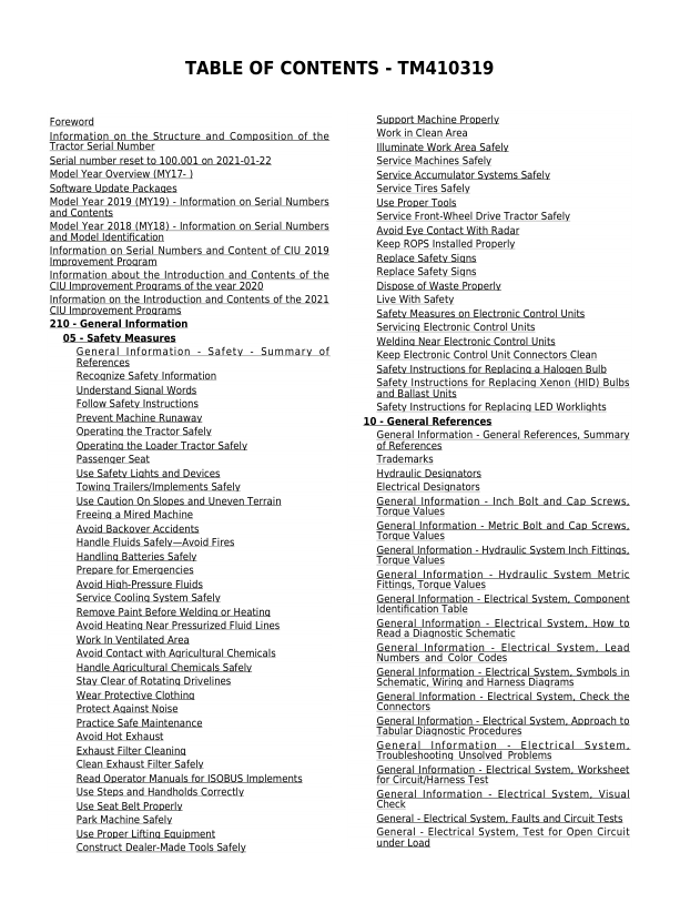 John Deere 6110R, 6120R, 6130R, 6135R Tractors Repair Manual (MY18 – ) Workshop Guide