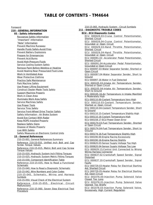 John Deere 6215, 6515 Tractors Repair Manual (Europe & S.N 100001 – 398790 ) Workshop Guide