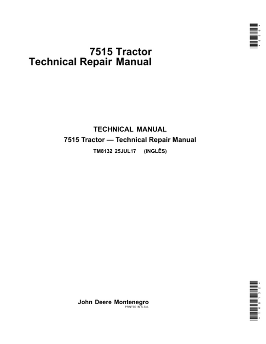 John Deere 6415, 6615, 7515 Tractors Service Repair Manual Workshop Guide