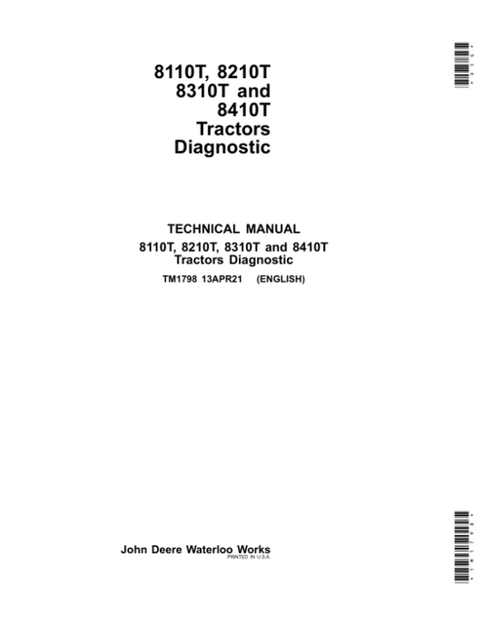 John Deere 8110T, 8210T, 8310T, 8410T Tractors Service Repair Manual Workshop Guide