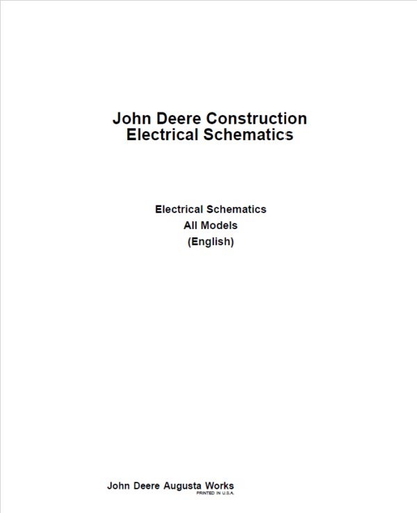 John Deere Construction Electrical Schematics Manual Workshop Guide