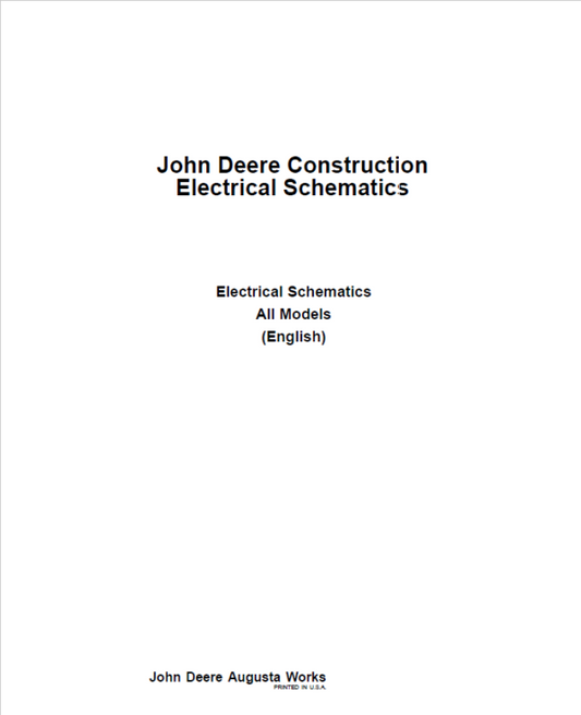 John Deere Construction Electrical Schematics Manual Workshop Guide