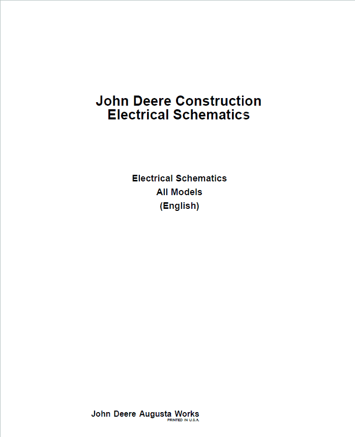 John Deere Construction Electrical Schematics Manual Workshop Guide