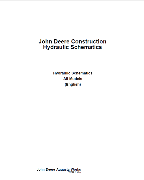 John Deere Construction Hydraulic Schematics Manual Workshop Guide