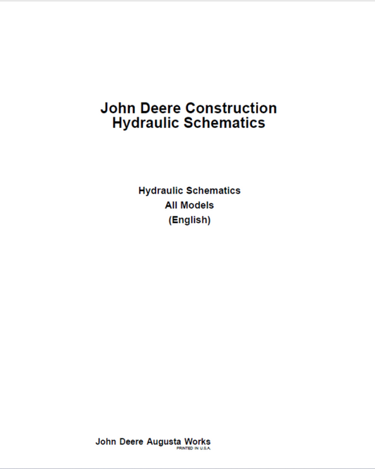 John Deere Construction Hydraulic Schematics Manual Workshop Guide