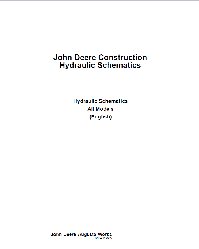 John Deere Construction Hydraulic Schematics Manual Workshop Guide