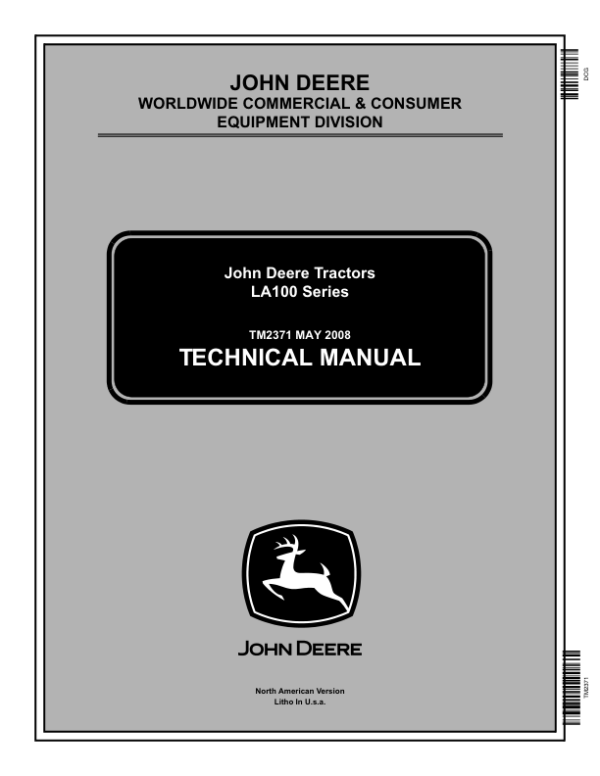 John Deere LA100 Series Tractor Repair Manual (TM2371) Workshop Guide