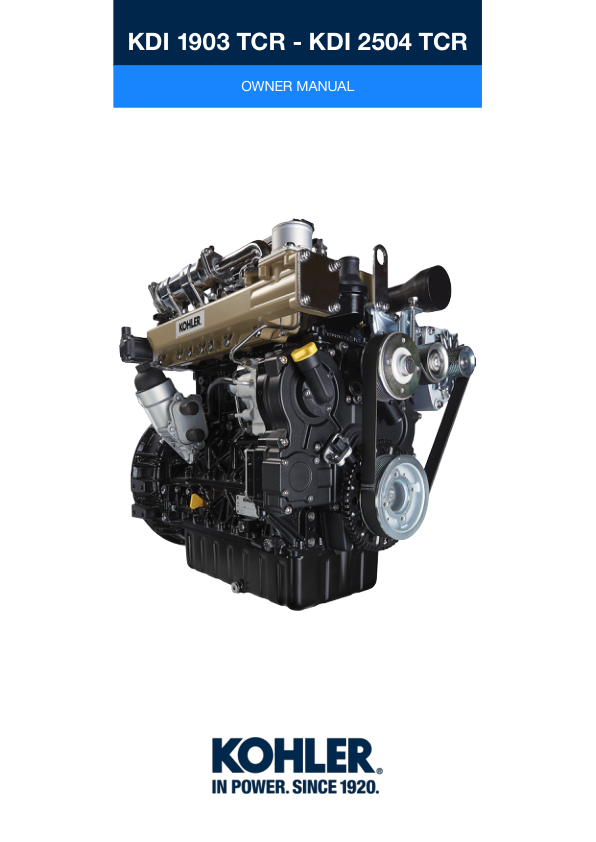 Kohler Diesel KDI 1903 TCR and KDI 2504 TCR Engine Service Repair Manual
