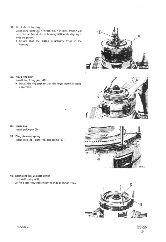 Komatsu HD205-3 Dump Truck Service Repair Manual Workshop Guide