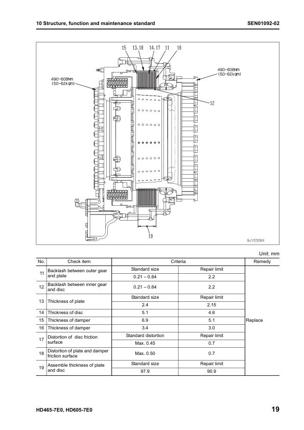 Komatsu HD465-7E0, HD605-7E0 Dump Truck Service Repair Manual Workshop Guide