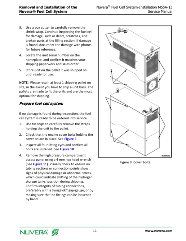 Nuvera M55A-13 Fuel Cell System A2D7 Series Repair Manual Workshop Guide