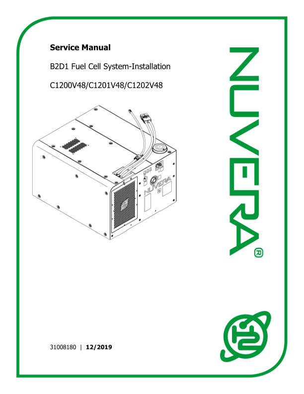 Nuvera N1800V36, N1821V36, N1800V48, N1824V48 Fuel Cell System B2D1 Series Repair Manual Workshop Guide