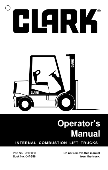 Clark CMP15, CMP18, CMP20, CMP25, CMP30 Forklift Service Repair Manual Workshop Guide