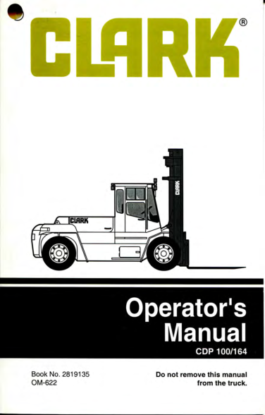 Clark CDP 100-164 Forklift Service Repair Manual Workshop Guide