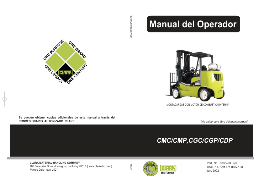 Clark CMP40, CMP45, CMP50S Forklift Service Repair Manual Workshop Guide