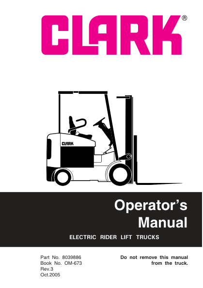 Clark ECG20, ECG25, ECG30, ECG32 Genesis Series Truck Service Repair Manual Workshop Guide