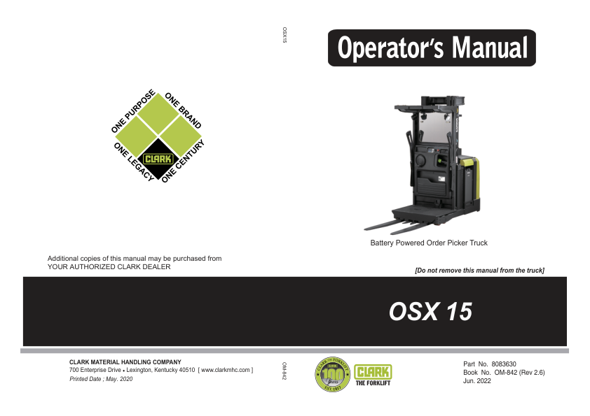 Clark OSX15 Forklift Service Repair Manual Workshop Guide