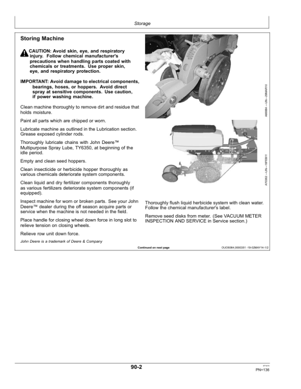 John Deere Deere/Orthman 8×2 Twin Row Planters Worldwide Edition (765101-) Operator’s Manual (OMA103925) Workshop Guide