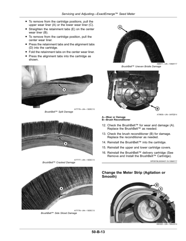 John Deere Planter Row Unit with Upgrade with ExactEmerge, MaxEmerg 5 & 5e Seed Meter Operator’s Manual (OMA107166) Workshop Guide