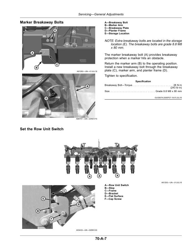 John Deere 1725NT ExactEmerge, 1725NT MaxEmerge 5e Planters (775101-790100) (Australia) Operator’s Manual (OMA120365) Workshop Guide