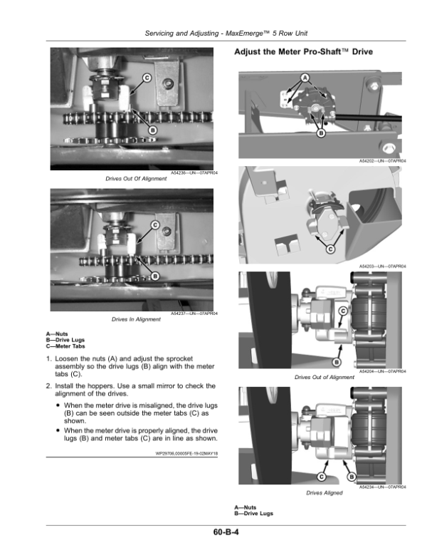 John Deere 1705, 1735 Integral Planters (790101-) Operator’s Manual (OMA125755) Workshop Guide